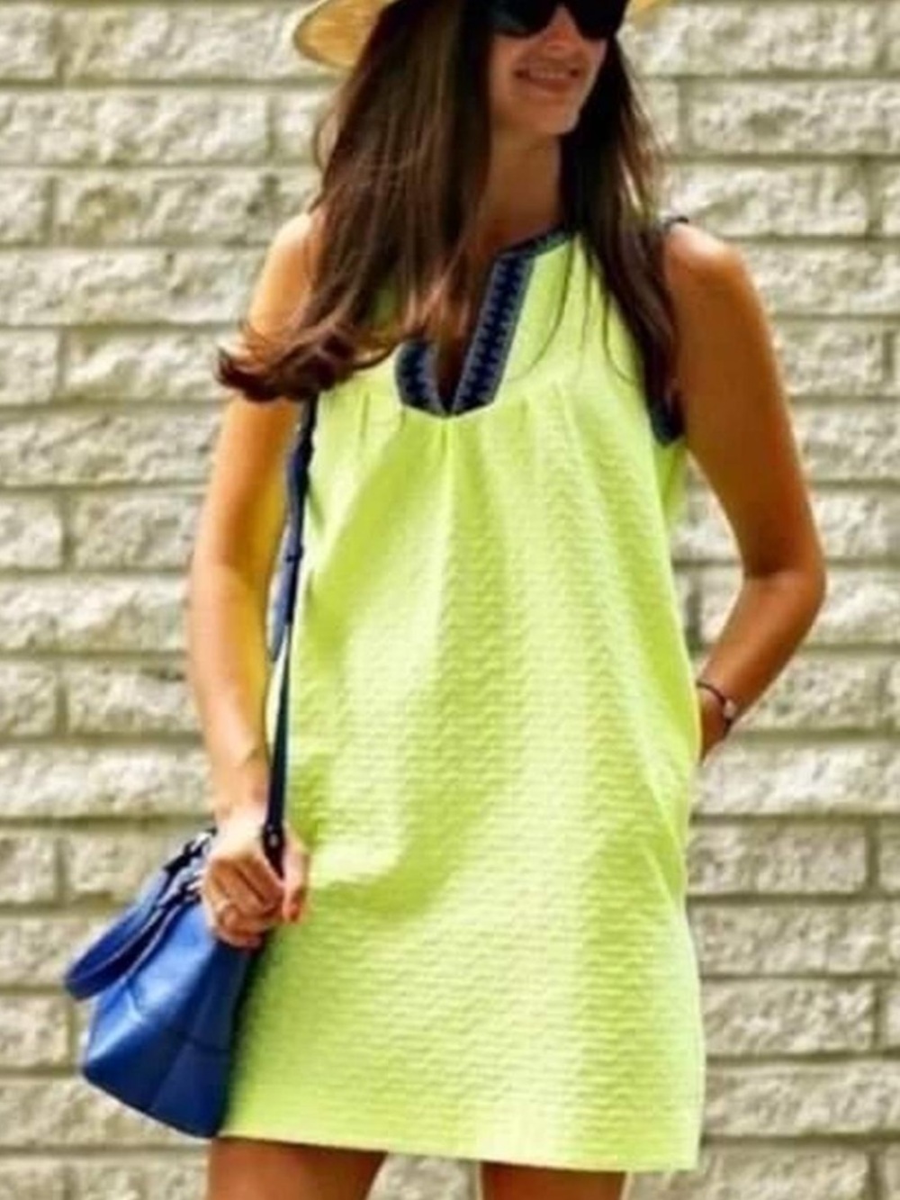 J. Crew Yellow and White Women's Dress